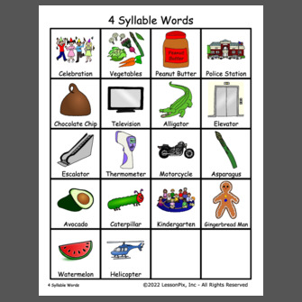 4 Syllable Words